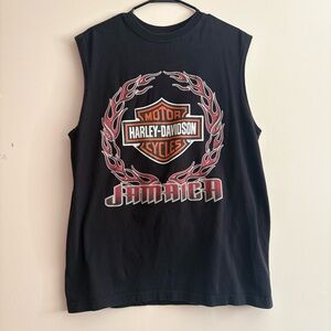 Harley-Davidson Black Tank Top with Flame Logo